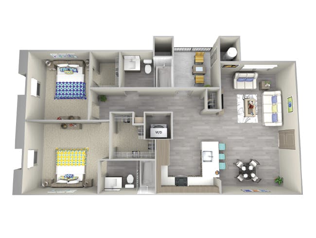 C3 floor plan, 2 Bedroom, 2 Bathroom at AMLI Camarillo apartments