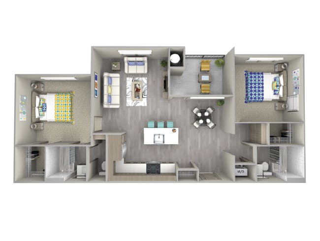 C4a floor plan, 2 Bedroom, 2 Bathroom at AMLI Camarillo apartments