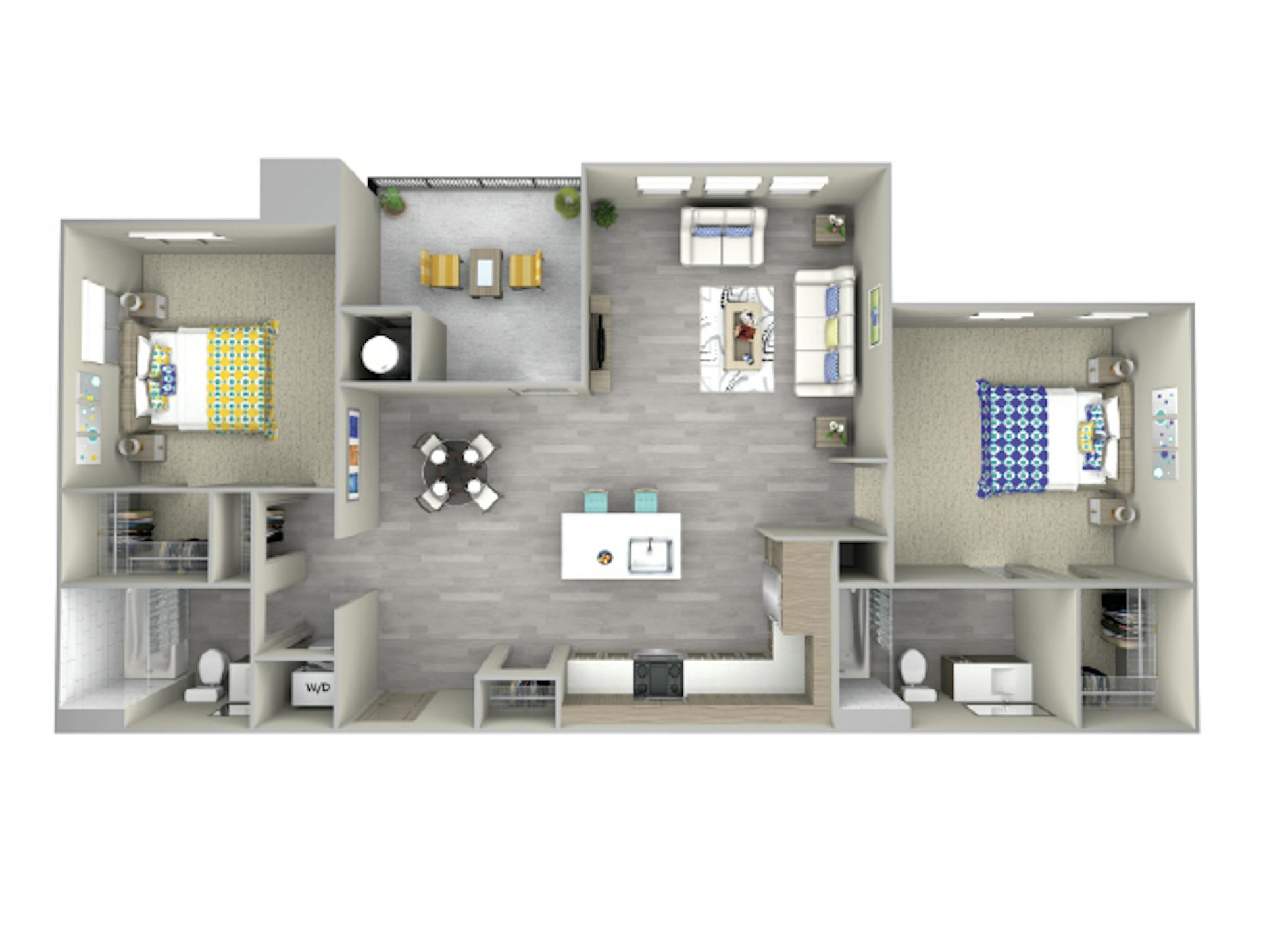C4b floor plan, 2 Bedroom, 2 Bathroom at AMLI Camarillo apartments