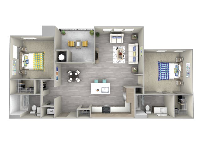 C4b floor plan, 2 Bedroom, 2 Bathroom at AMLI Camarillo apartments