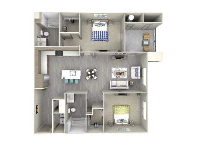 C4c floor plan, 2 Bedroom, 2 Bathroom at AMLI Camarillo apartments