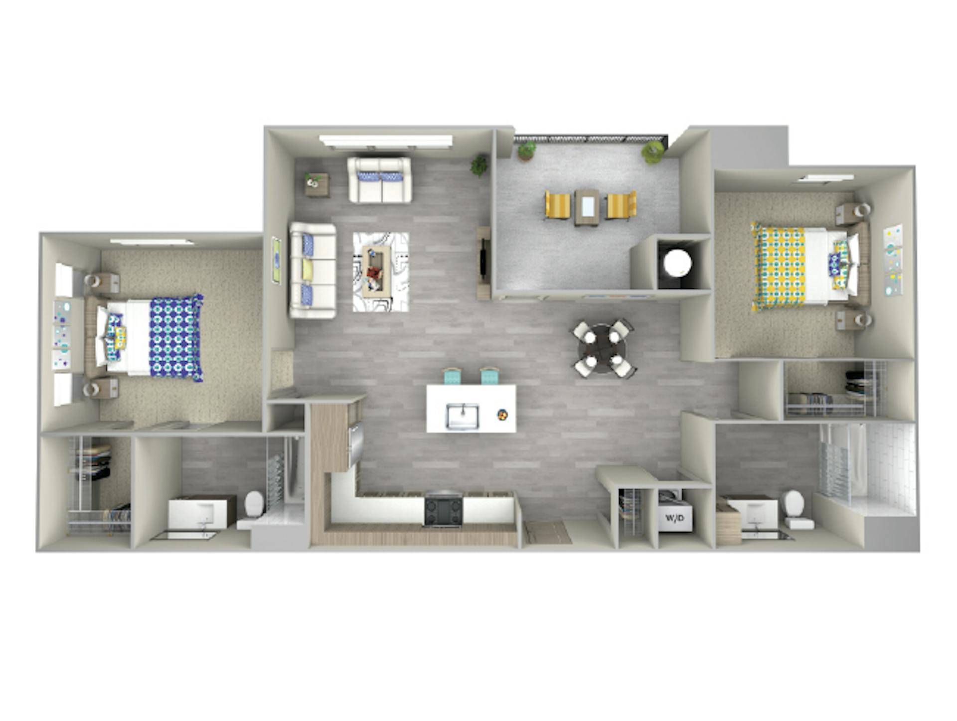 C4d floor plan, 2 Bedroom, 2 Bathroom at AMLI Camarillo apartments