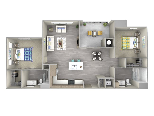 C4d floor plan, 2 Bedroom, 2 Bathroom at AMLI Camarillo apartments