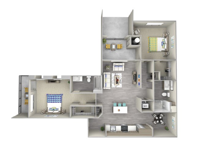 C4e floor plan, 2 Bedroom, 2 Bathroom at AMLI Camarillo apartments