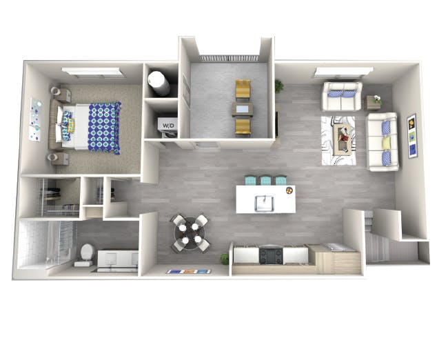 A4c floor plan, 1 Bedroom, 1 Bathroom at AMLI Camarillo apartments