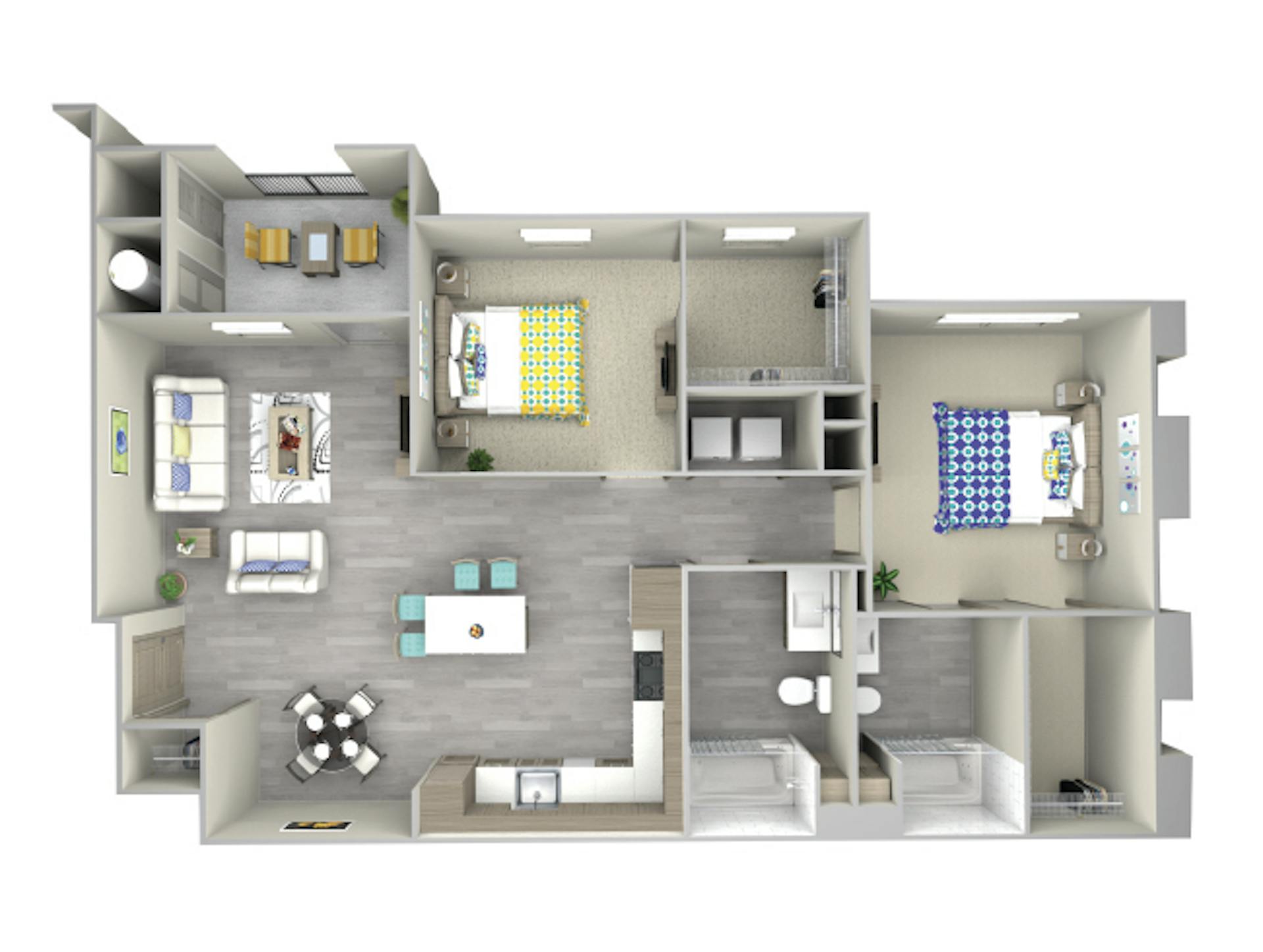 C6 floor plan, 2 Bedroom, 2 Bathroom at AMLI Camarillo apartments