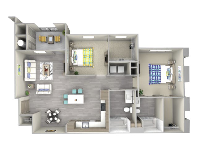 C6 floor plan, 2 Bedroom, 2 Bathroom at AMLI Camarillo apartments