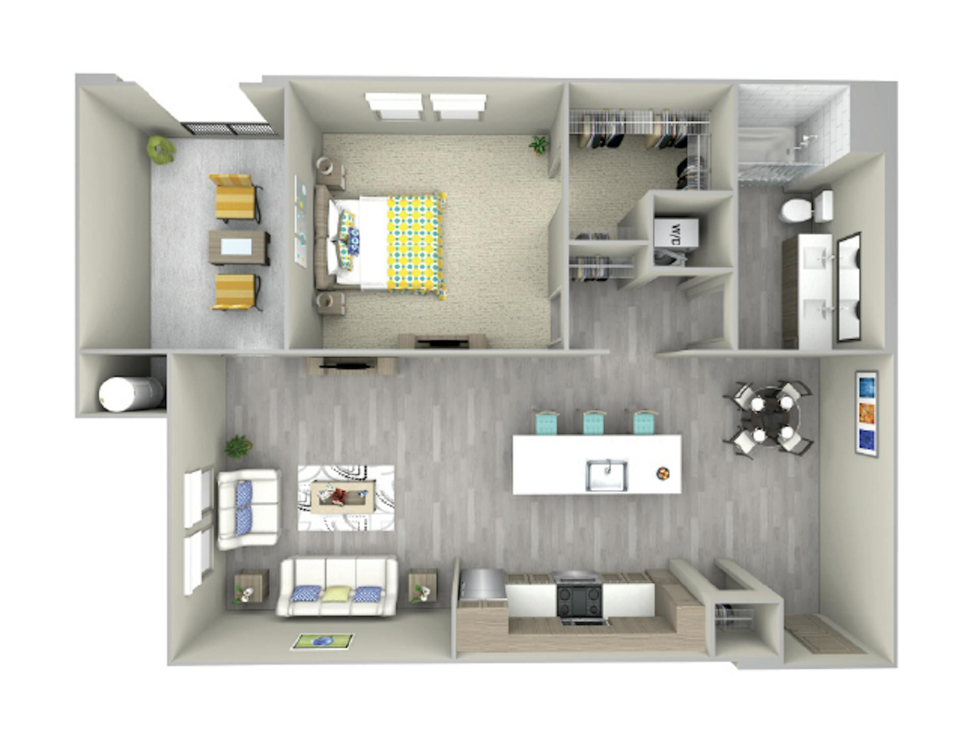 A4d floor plan, 1 Bedroom, 1 Bathroom at AMLI Camarillo apartments
