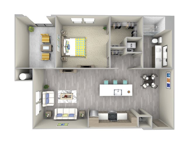 A4d floor plan, 1 Bedroom, 1 Bathroom at AMLI Camarillo apartments