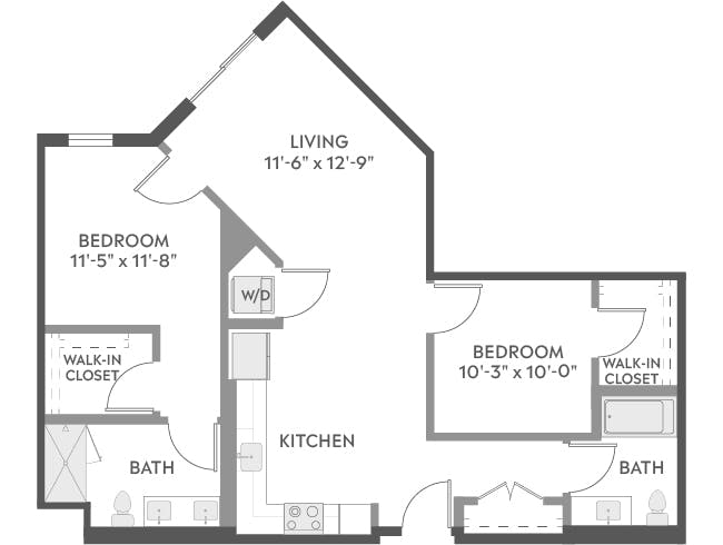 C4bZ floor plan, 2 Bedroom, 2 Bathroom at AMLI Redmond Way