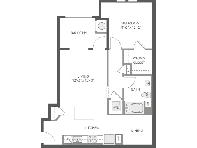 A4 floor plan, 1 Bedroom, 1 Bathroom at AMLI Camarillo apartments