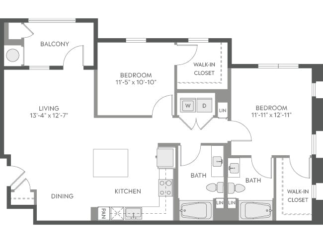 C5 floor plan, 2 Bedroom, 2 Bathroom at AMLI Camarillo apartments