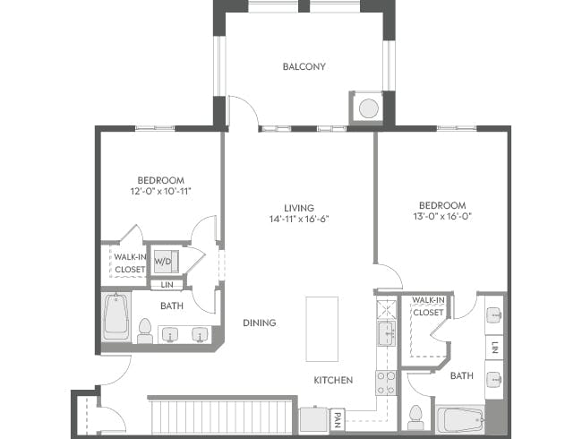C6 floor plan, 2 Bedroom, 2 Bathroom at AMLI Camarillo apartments