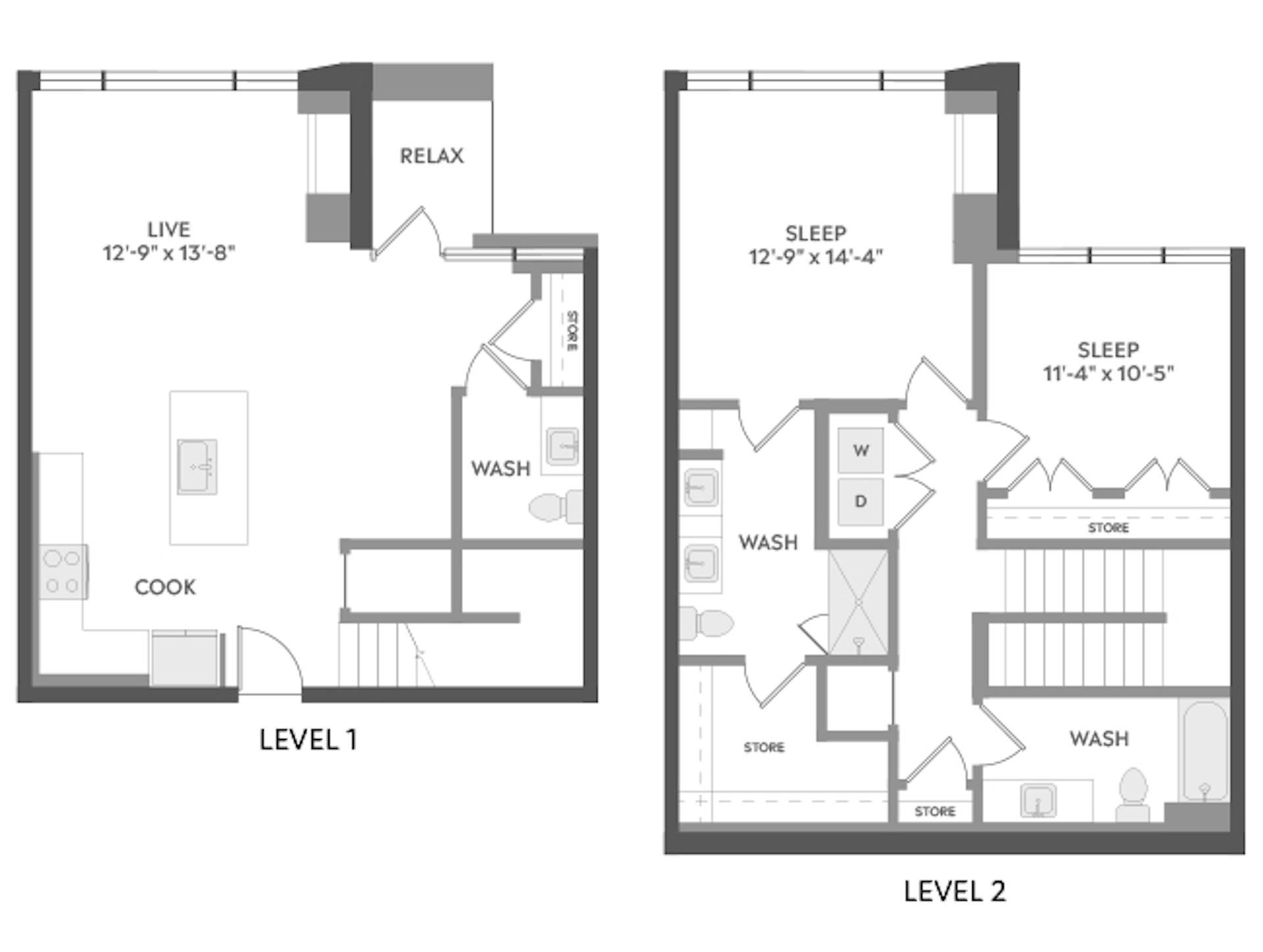 C8T floor plan, 2 Bedroom, 2 Bathroom at AMLI Golden Triangle apartments