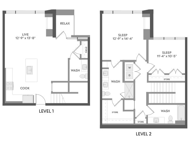 C8T floor plan, 2 Bedroom, 2 Bathroom at AMLI Golden Triangle apartments