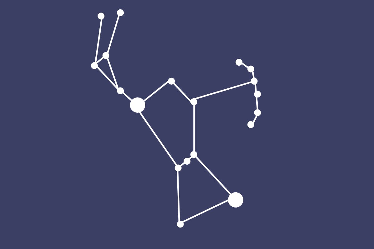 Graphic displaying the Orion constellation