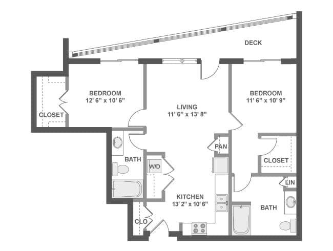 C4aX floor plan, 2 Bedroom, 2 Bathroom at AMLI South Lake Union apartments