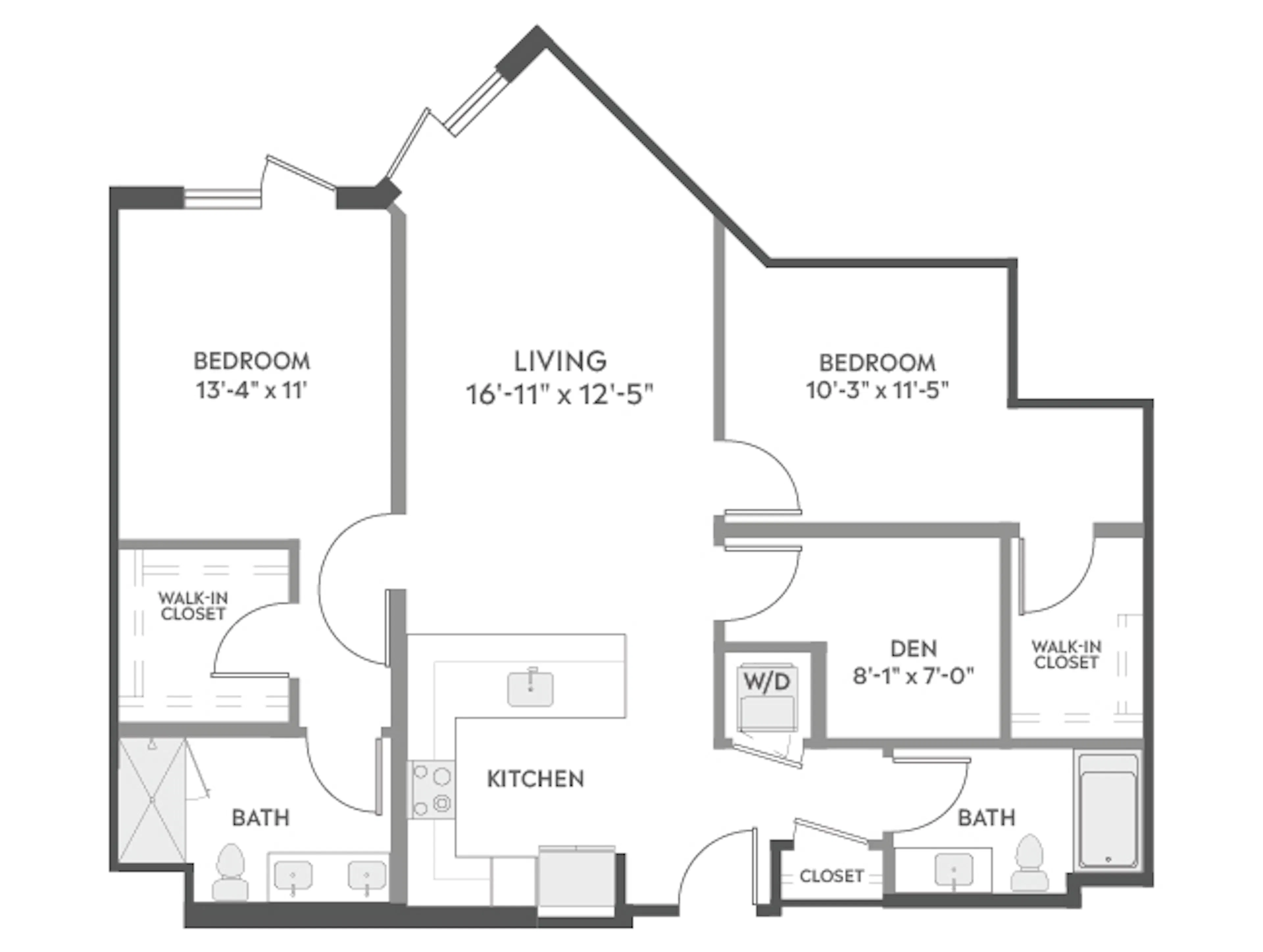 C6D floor plan, 2 Bedroom, 2 Bathroom at AMLI Redmond Way apartments