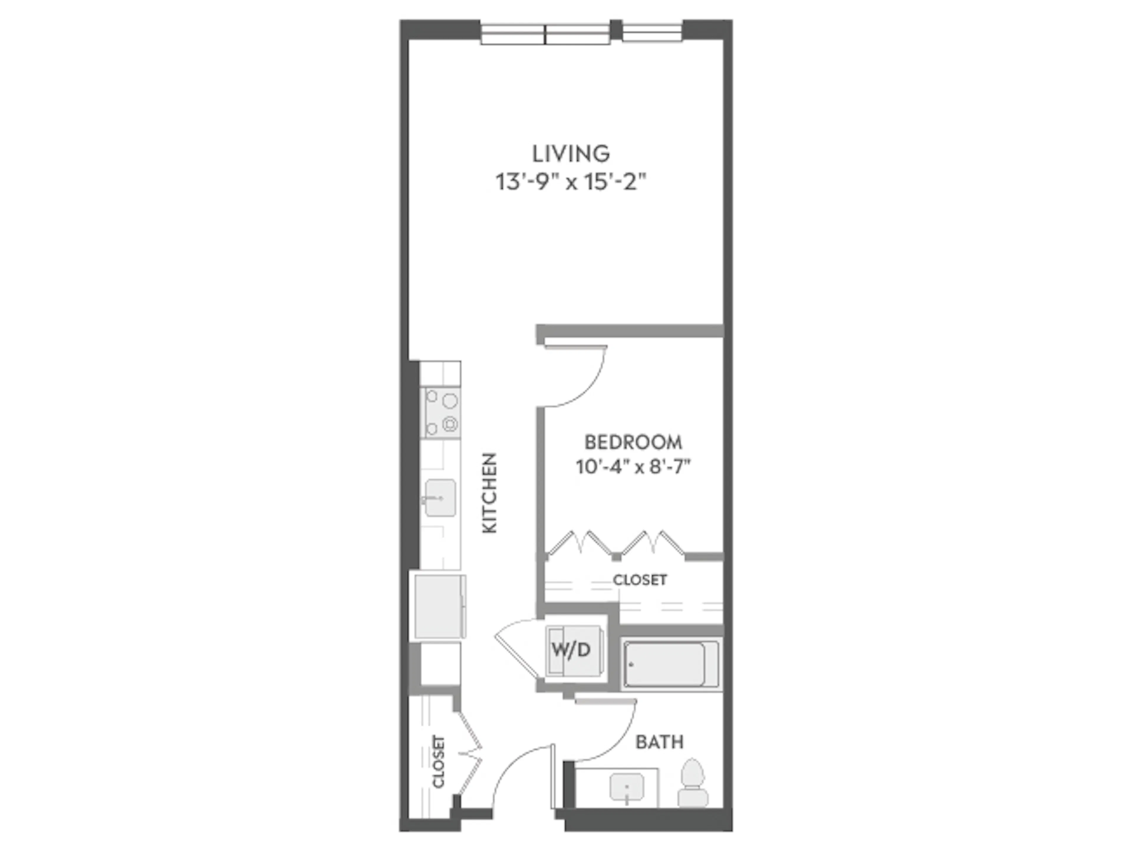 A2a floor plan, 1 Bedroom, 1 Bathroom at AMLI Redmond Way apartments