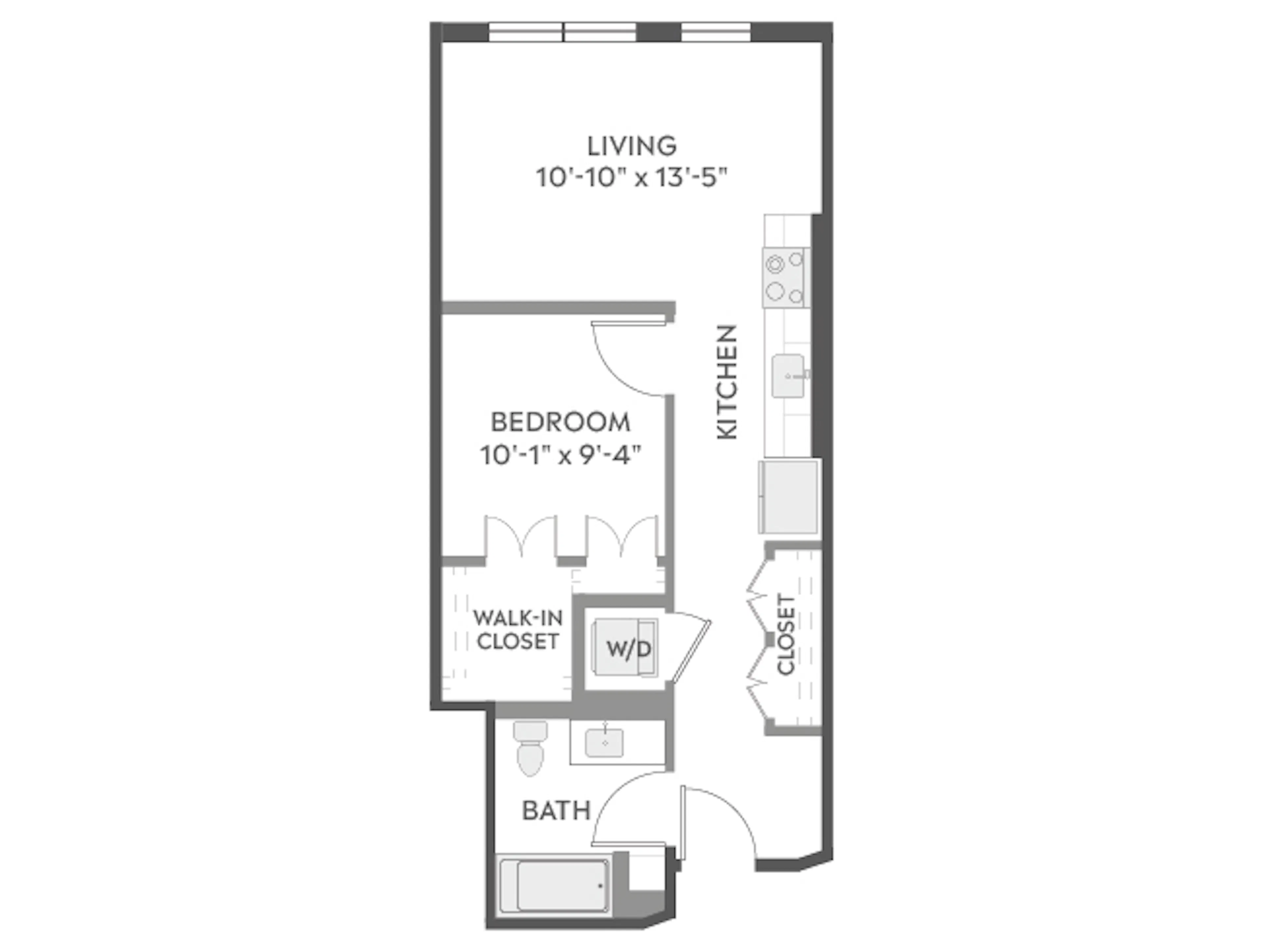 A2 floor plan, 1 Bedroom, 1 Bathroom at AMLI Redmond Way apartments