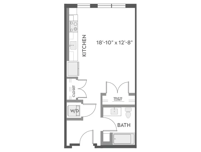 AMLI Redmond Way E2 studio floor plan image - Redmond, WA