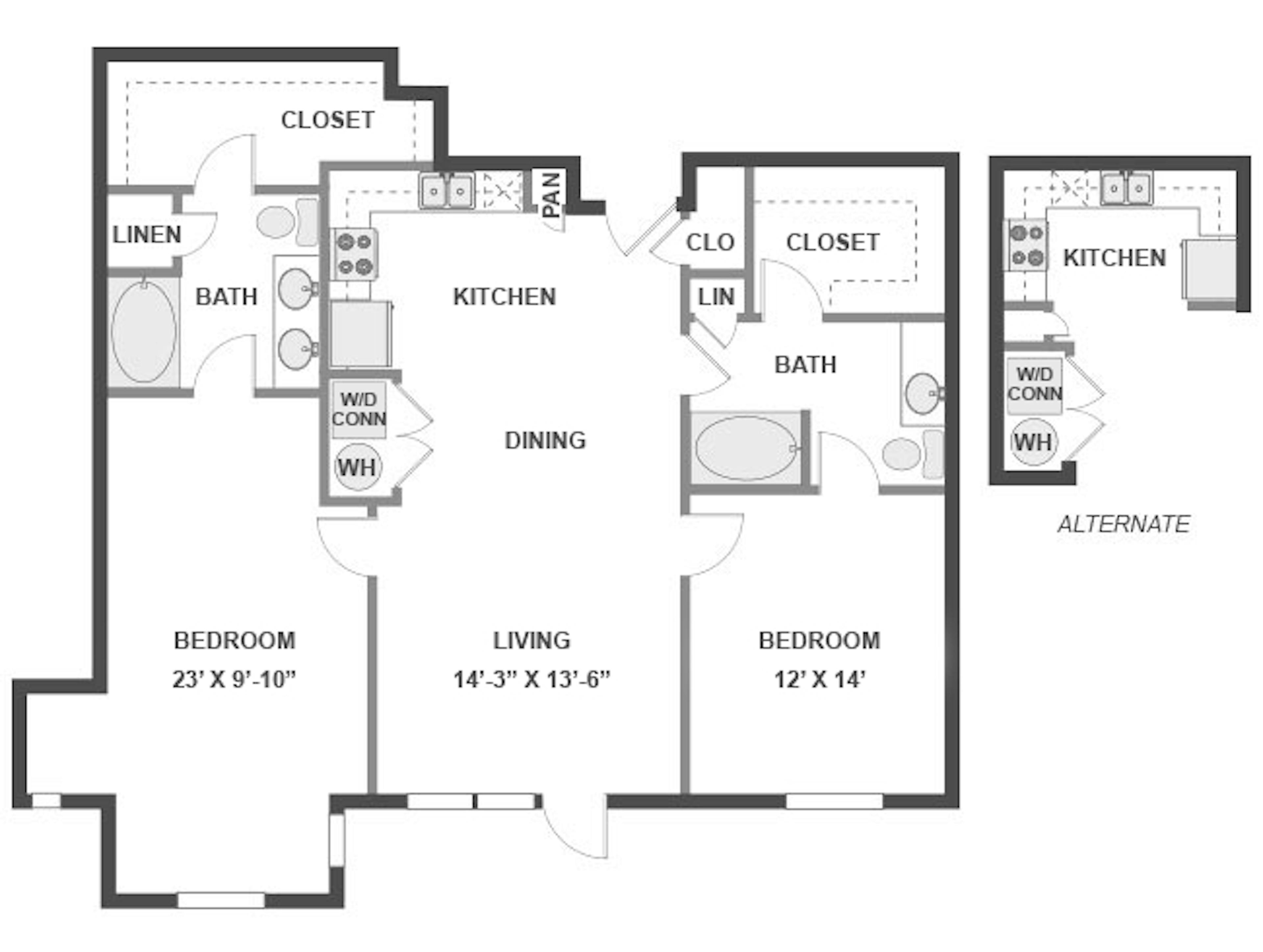 C7 floor plan, 2 Bedroom, 2 Bathroom at AMLI 300 apartments