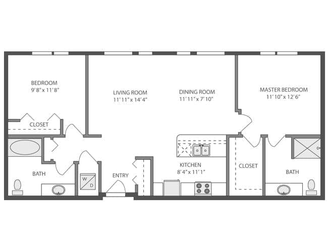 C4b floor plan, 2 Bedroom, 2 Bathroom at AMLI 535 apartments