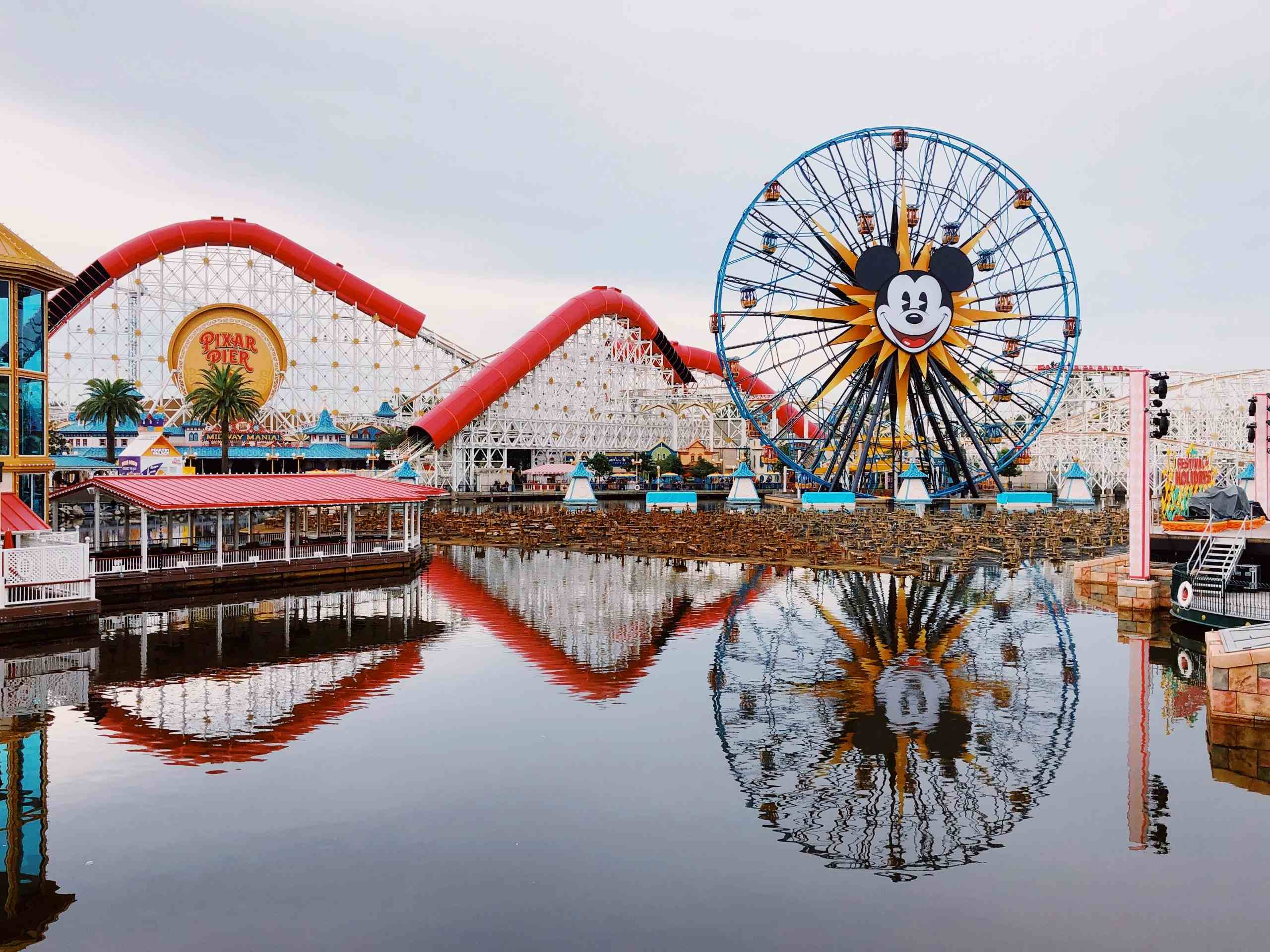 Disneyland rollercoaster and ferris wheel