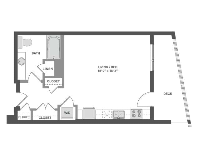 E2X floor plan, Studio, 1 Bathroom at AMLI South Lake Union apartments