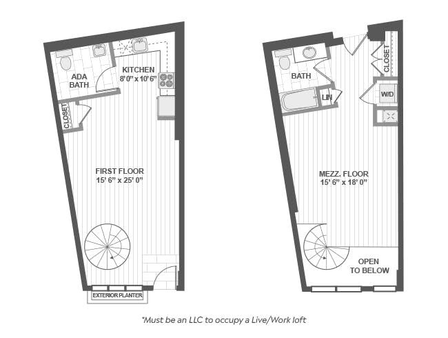 L600 floor plan, 1 Bedroom, 1 Bathroom, Live/Work at AMLI Evanston apartments