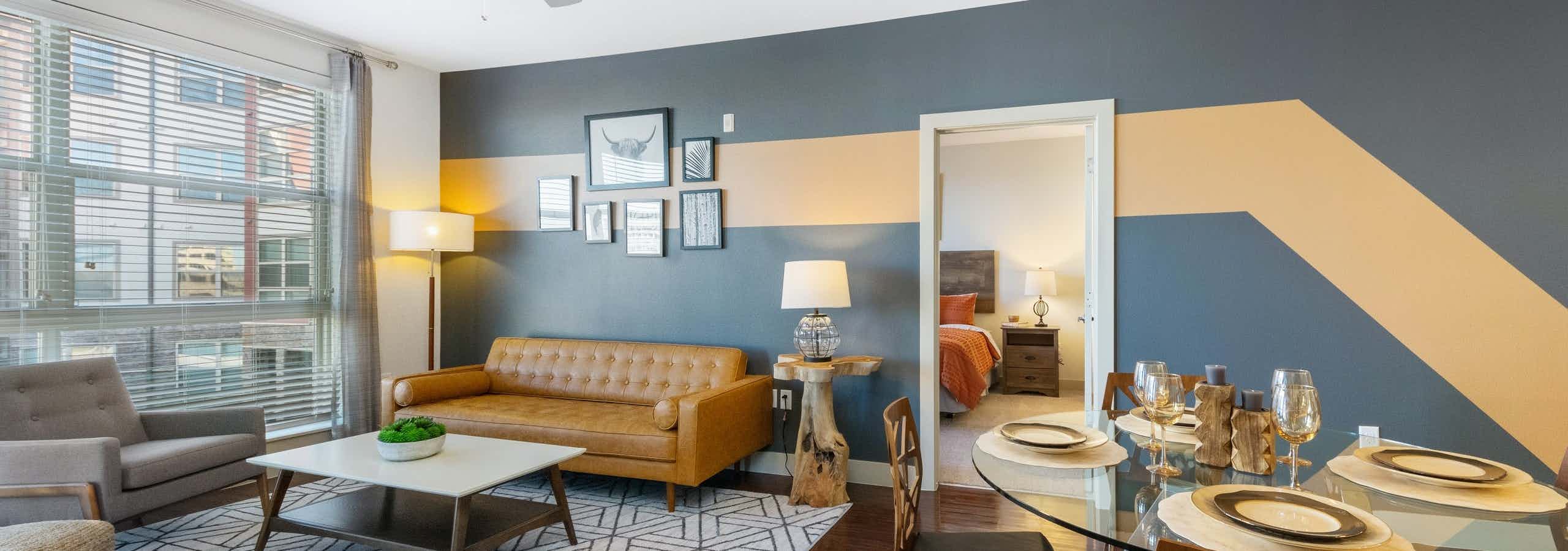 Living room with expanive windows