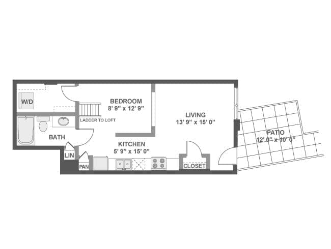E2cX floor plan, Studio, 1 Bathroom at AMLI South Lake Union apartments