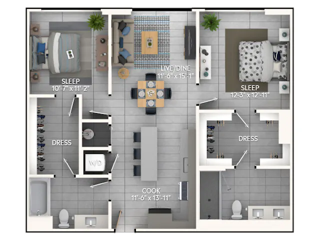 AMLI Wynwood C4c floor plan image - Miami, FL