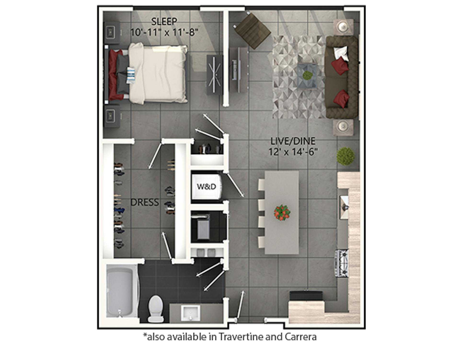 A3 floor plan, 1 Bedroom, 1 Bathroom at AMLI Midtown Miami apartments