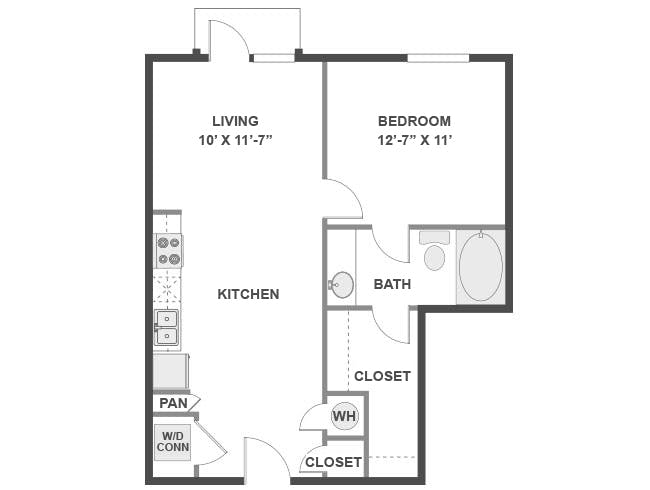 A2 floor plan, 1 Bedroom, 1 Bathroom at AMLI 300 apartments
