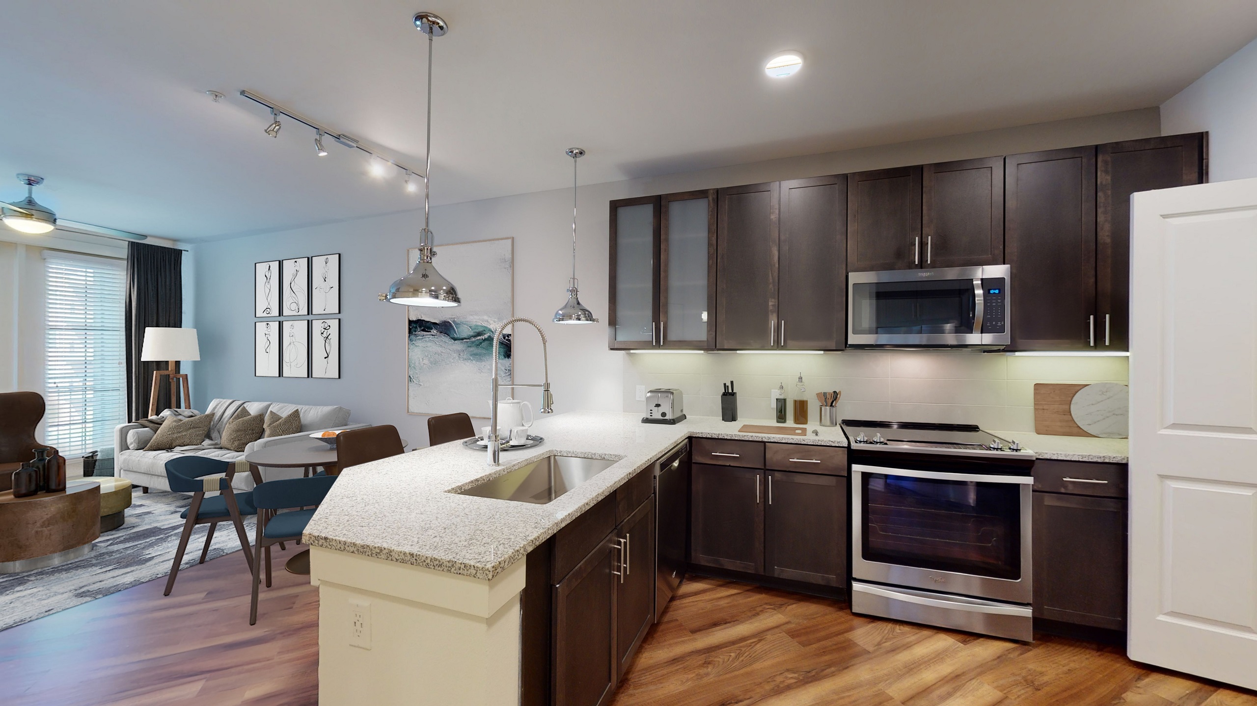 AMLI Grapevine kitchen with attached island 