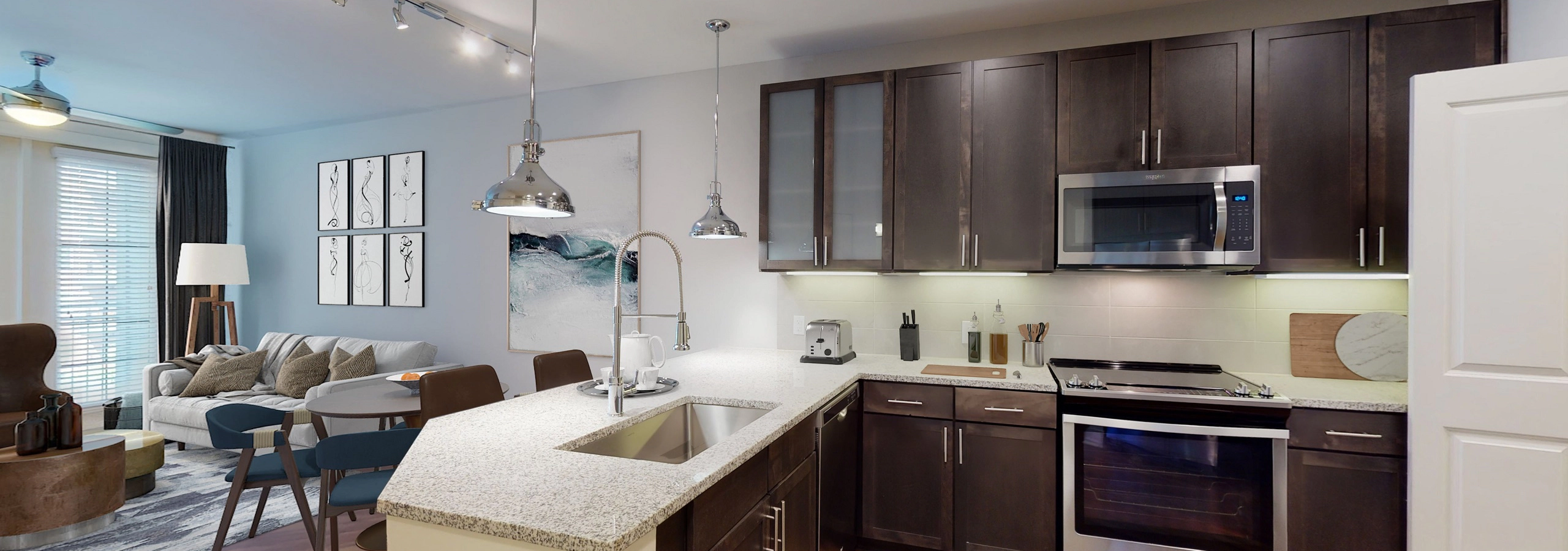 AMLI Grapevine kitchen with attached island