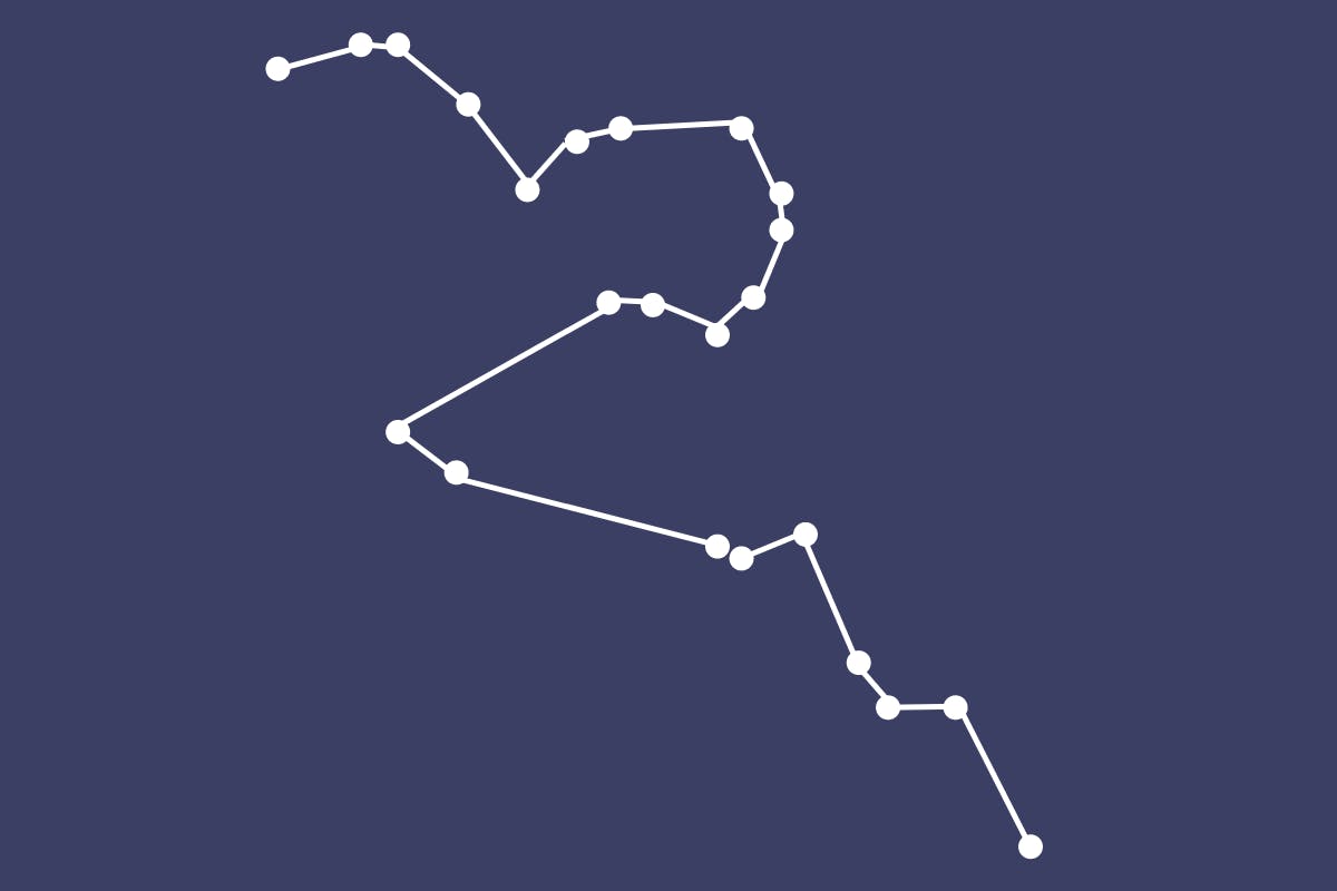 Graphic displaying the Eridanus constellation