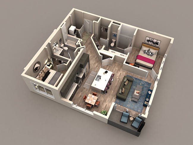 C5c floor plan, 2 Bedroom, 2 Bathroom at AMLI Westside apartments