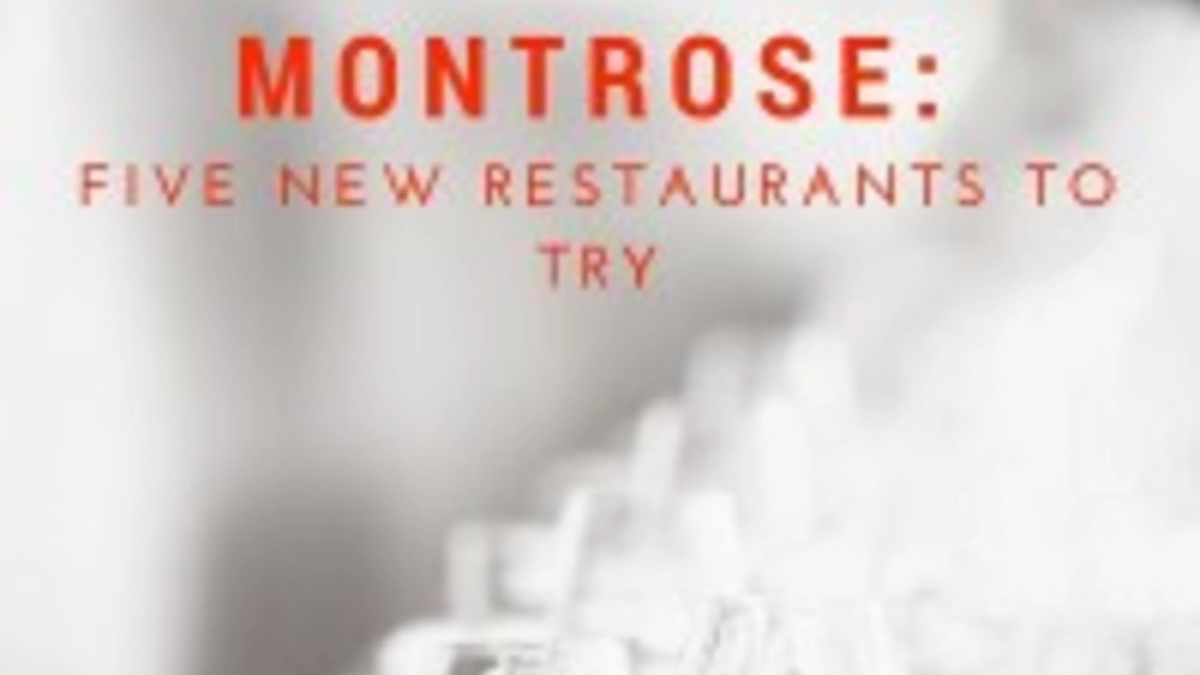Feasting in Montrose- Five New Restaurants to Try