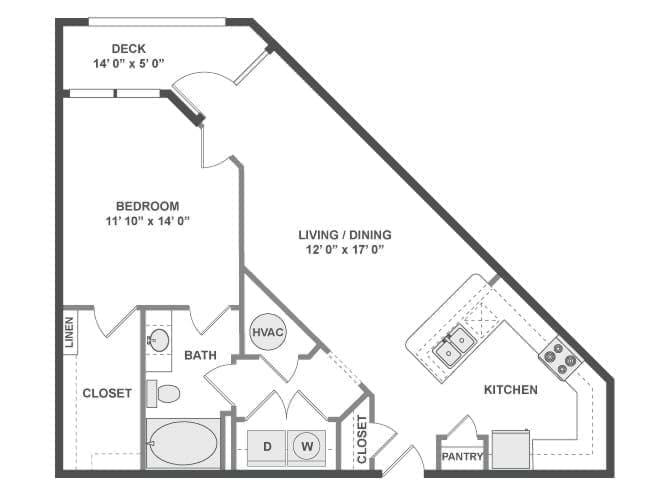A375 floor plan, 1 Bedroom, 1 Bathroom at AMLI North Point apartments
