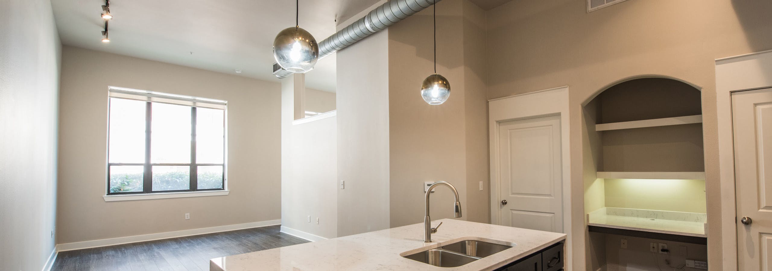 Renovated living room & kitchen