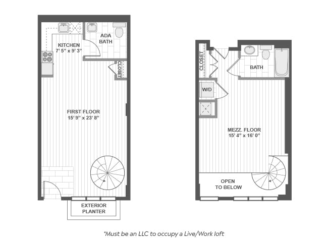 L510_L500 floor plan, 1 Bedroom, 1 Bathroom, Live/Work at AMLI Evanston apartments