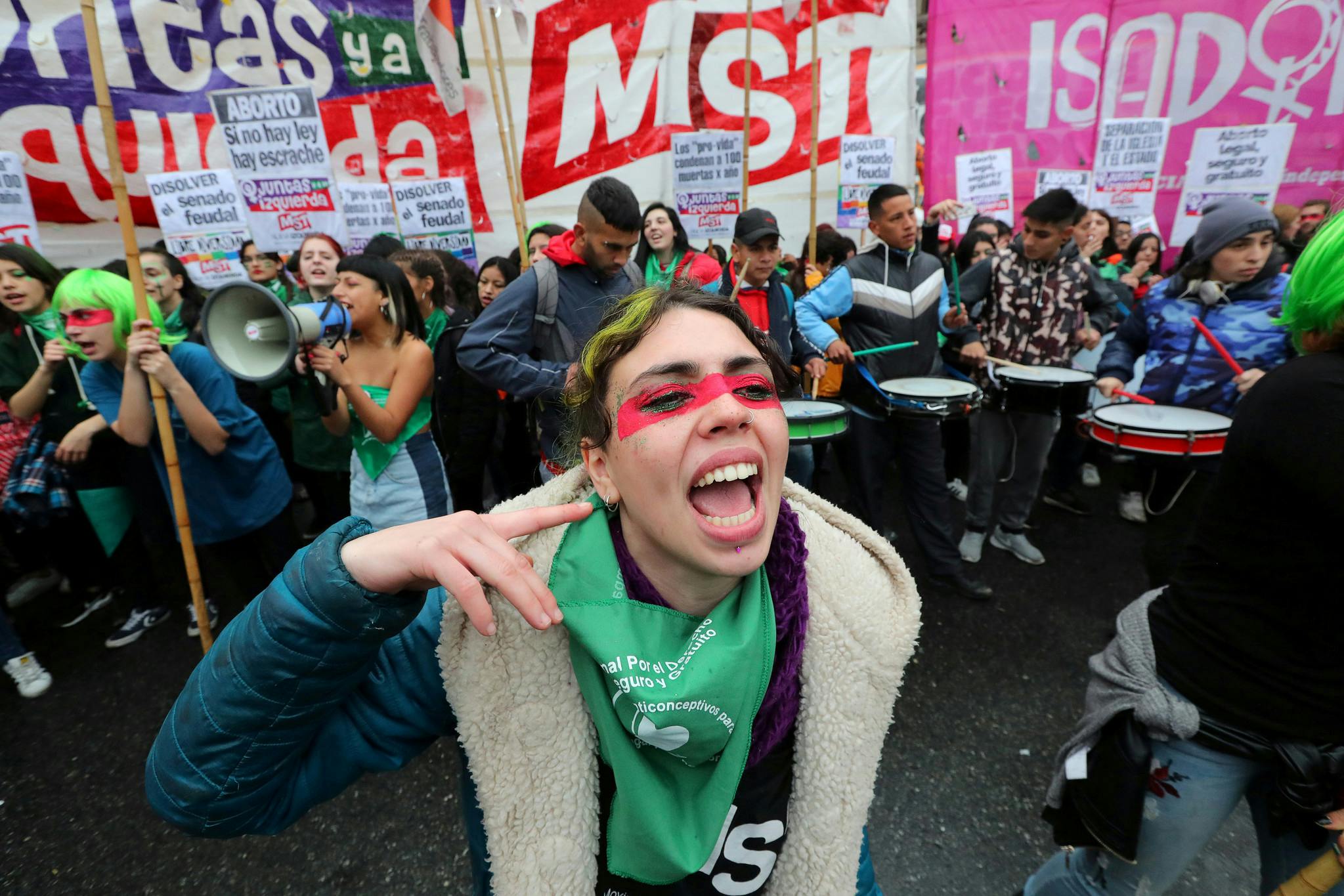 Manifestation pour le droit à l'avortement à Buenos Aires en août 2018. 