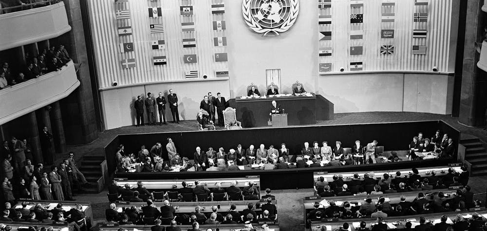 Ouverture de l'AG des Nations Unies au Palais de Chaillot septembre 1948