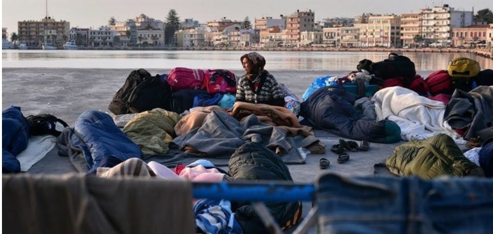 Réfugiés dans le port de Chios - 2016 