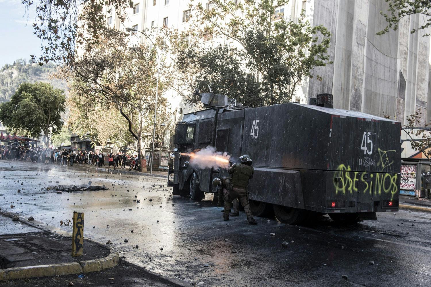 Manifestation 01 novembre Santiago.