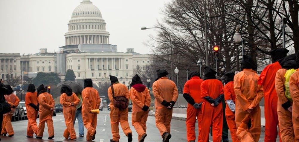 Manifestation à Washington DC à l'occasion des 10 ans du camp de Guantanamo (11/01/2012)
