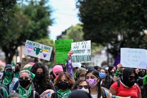 Manifestation pour la légalisation de l'avortement à Toluca au Mexique, 2021  