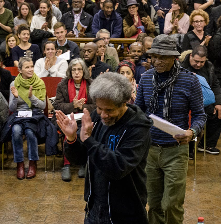 Soirée rencontre débat organisée par Amnesty International France avec Albert Woodfox et Robert King le 15/11/16 à la Bourse du travail de Paris. 